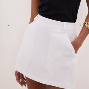 DISSH Eva Off White Linen Skort with Front Pockets